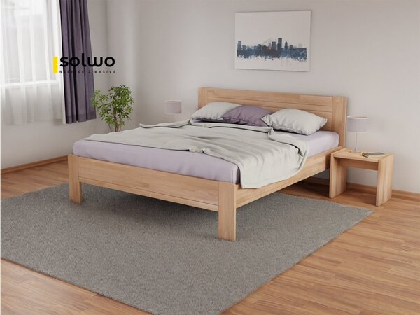 Masivní postel ALEXIA - Solwo Design Materiál: Buk cink, - Olej odstín 102/202, Specifikace: 180x200