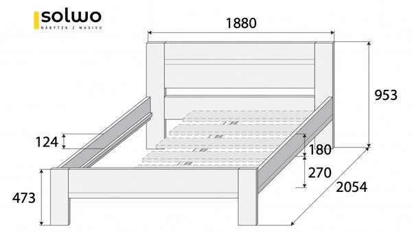 Solwo Design Masivní postel ALEXIA 180 BUK-bílá BO102