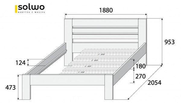 Masivní postel AMANDA - Solwo Design Materiál: Buk cink, Barevne provedení: Olejování přírodní 101/201, Specifikace: 160x200
