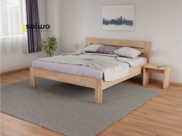 Masivní postel AMANDA - Solwo Design Materiál: Buk cink, Barevne provedení: Olejování přírodní 101/201, Specifikace: 160x200