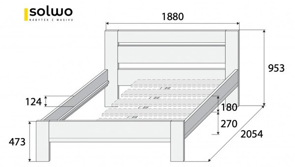 Masivní postel ANGELIKA - Solwo Design Materiál: Buk cink, Barevne provedení: Olejování přírodní 101/201, Specifikace: 140x200