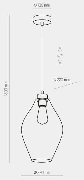 Lustr na lanku TULON 1xE27/60W/230V