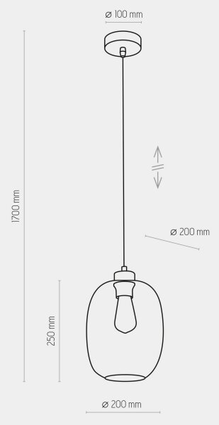 Lustr na lanku ELIO 1xE27/15W/230V