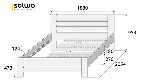 Masivní postel DARA - Solwo Design Materiál: Buk cink, Barevne provedení: Olejování přírodní 101/201, Specifikace: 140x200