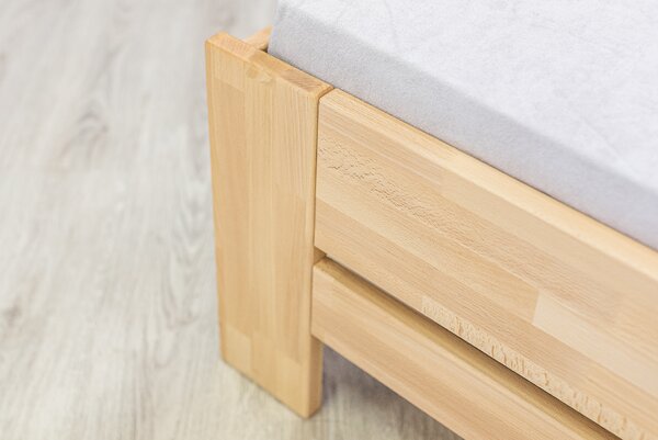 Masivní postel DARA - Solwo Design Materiál: Buk cink, Barevne provedení: Olejování přírodní 101/201, Specifikace: 140x200