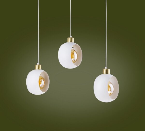 Lustr na lanku CYKLOP 3xE27/60W/230V bílá