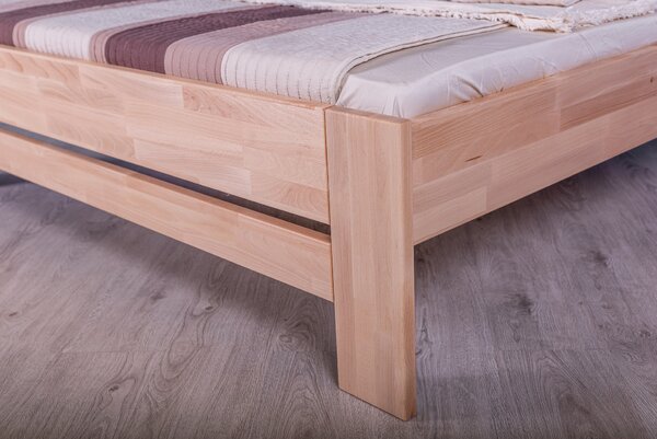 Masivní postel DARA - Solwo Design Materiál: Buk cink, Barevne provedení: Olejování přírodní 101/201, Specifikace: 140x200