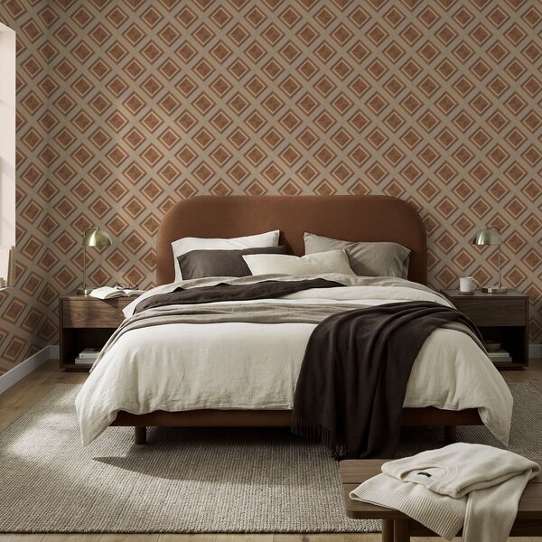 Tapety Geometrický diamantový vzor v terakotových tónech, Tapety abstraktní, a01128 : uwalls.cz