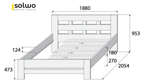Masivní postel TAMARA - Solwo Design Materiál: Buk cink, Barevne provedení: Olejování přírodní 101/201, Specifikace: 140x200
