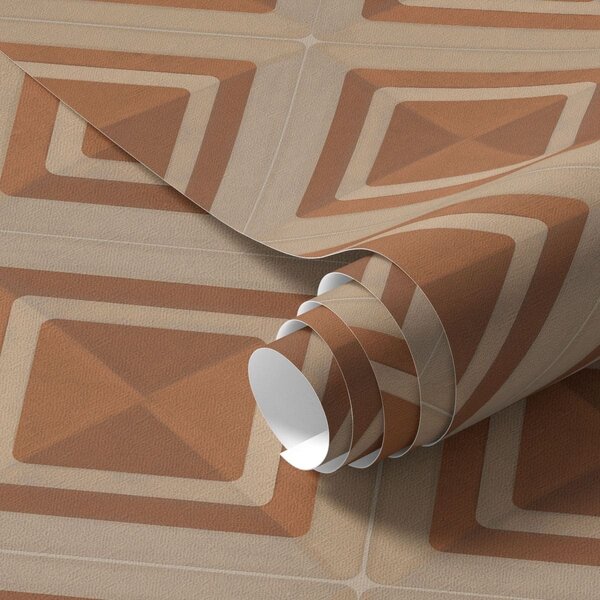 Tapety Geometrický diamantový vzor v terakotových tónech, Tapety abstraktní, a01128 : uwalls.cz