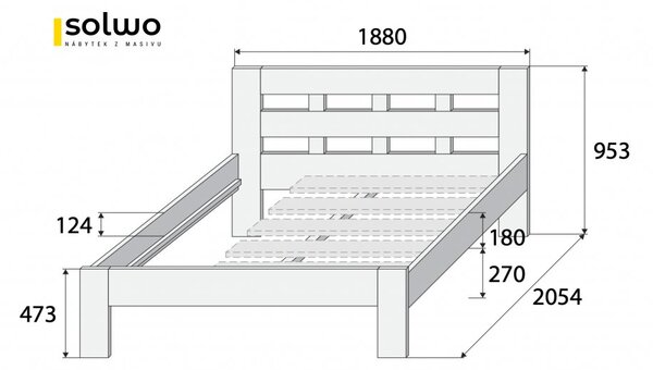 Masivní postel INA - Solwo Design Materiál: Buk cink, Barevne provedení: Olejování přírodní 101/201, Specifikace: 140x200