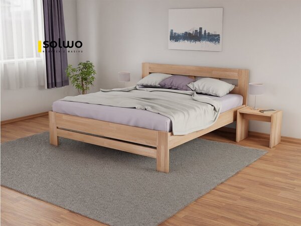 Masivní postel TAMARA - Solwo Design Materiál: Buk cink, Barevne provedení: Olejování přírodní 101/201, Specifikace: 140x200