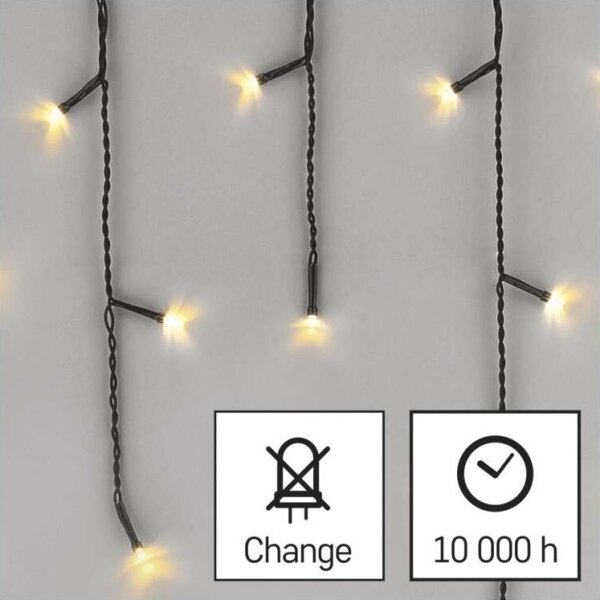 LED venkovní řetěz 200xLED/8 módů 8,6m IP44 teplá bílá