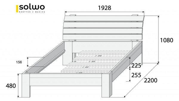 Masivní postel JIVE - Solwo Design