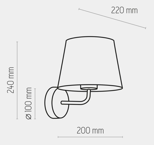 Nástěnná lampa MAJA 1xE27/15W/230V šedá