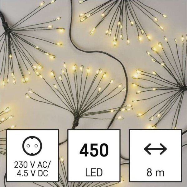 LED řetěz 450xLED/11m teplá bílá