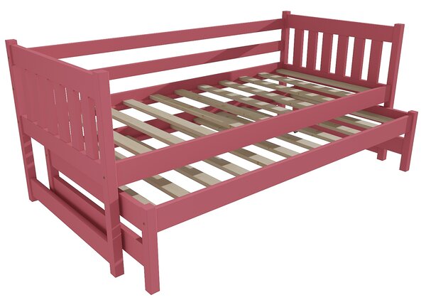 Vomaks Dětská postel s výsuvnou přistýlkou DPV 006 Rozměr: 80 x 190 cm, Povrchová úprava: netransparentní barva růžová