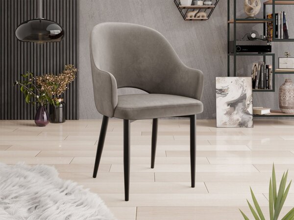 Čalouněná jídelní židle Dazja, Potah: Magic Velvet 2209, Barva dřeva: černá 5903211334344