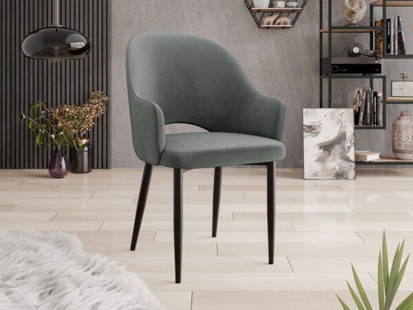 Čalouněná jídelní židle Dazja, Potah: Magic Velvet 2209, Barva dřeva: černá 5903211334344