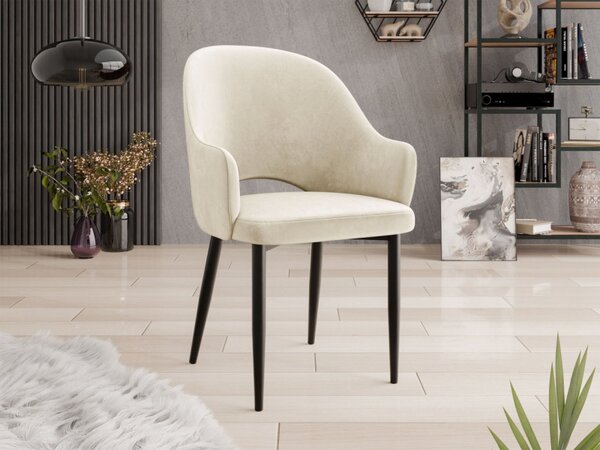 Čalouněná jídelní židle Dazja, Potah: Magic Velvet 2209, Barva dřeva: černá 5903211334344