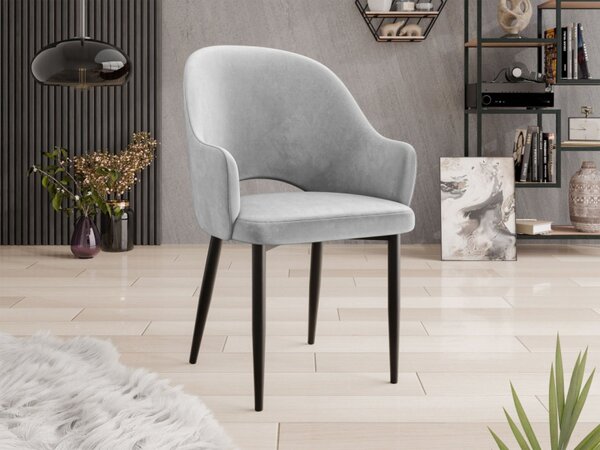 Čalouněná jídelní židle Dazja, Potah: Magic Velvet 2209, Barva dřeva: černá 5903211334344