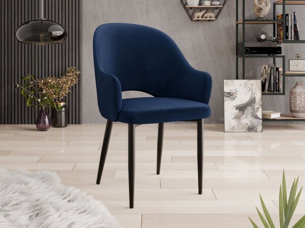 Čalouněná jídelní židle Dazja, Potah: Magic Velvet 2209, Barva dřeva: černá 5903211334344