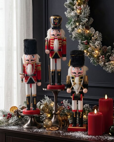 Dekorativní figurka LAGAN 30 cm Louskáček Červená