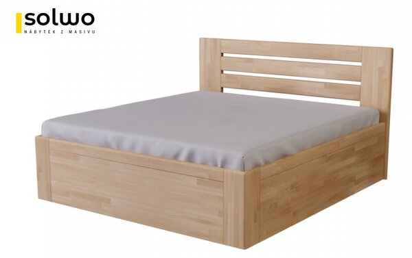Masivní postel TANGO - Solwo Design Materiál: Buk cink, Barevne provedení: Olejování přírodní 101/201, Specifikace: 140x200