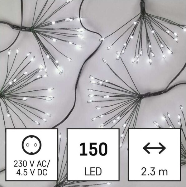 LED řetěz 150xLED/5,35m studená bílá
