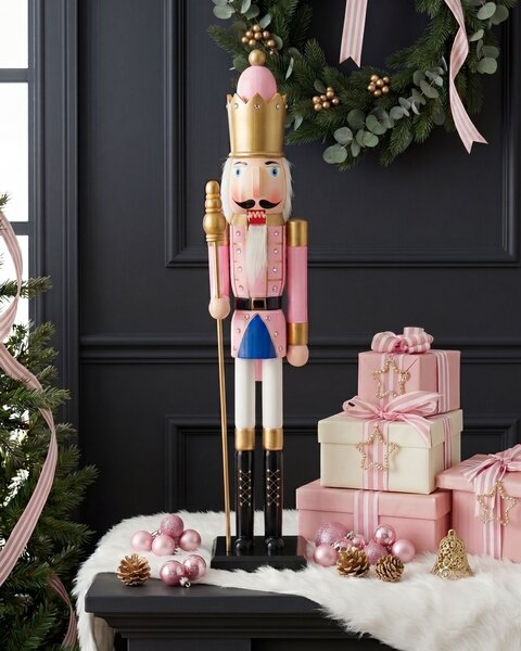 Dekorativní figurka TROSAAN 90 cm Louskáček Růžová
