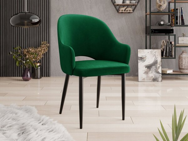 Čalouněná jídelní židle Dazja, Potah: Magic Velvet 2209, Barva dřeva: černá 5903211334344
