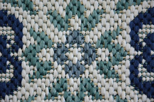 Makro Abra Kusový koberec Sisal COLOR 19246/969 Květy bílý Rozměr: 80x150 cm