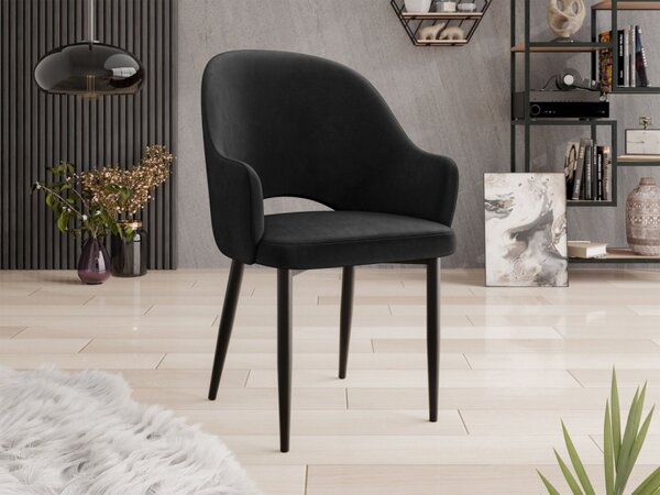 Čalouněná jídelní židle Dazja, Potah: Magic Velvet 2209, Barva dřeva: černá 5903211334344
