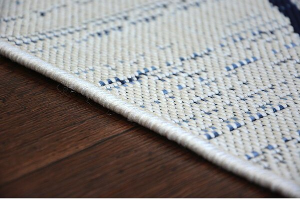 Makro Abra Kusový koberec Sisal COLOR 47272/396 bílý geometrický vzor Rozměr: 60x110 cm