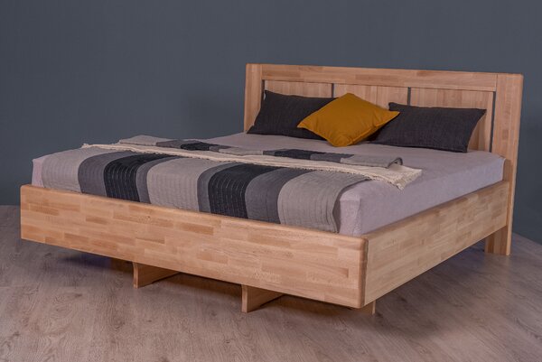 Masivní postel ANDROMEDA - Solwo Design Materiál: Buk cink, Barevne provedení: Olejování přírodní 101/201, Specifikace: 180x200