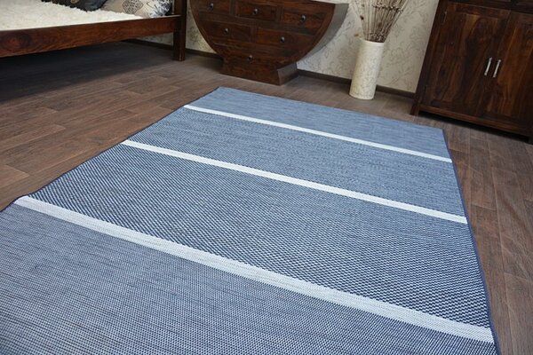 Makro Abra Kusový koberec Sisal COLOR 47011/309 Pruhy modrý Rozměr: 200x290 cm