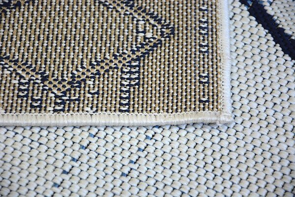 Makro Abra Kusový koberec Sisal COLOR 47272/396 bílý geometrický vzor Rozměr: 60x110 cm