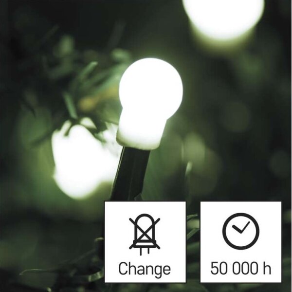 LED venkovní řetěz 80xLED/13m IP44 studená bílá