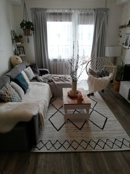 Makro Abra Kusový koberec Sisal COLOR 47272/396 bílý geometrický vzor Rozměr: 60x110 cm