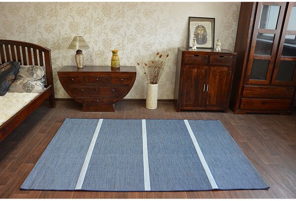 Makro Abra Kusový koberec Sisal COLOR 47011/309 Pruhy modrý Rozměr: 200x290 cm