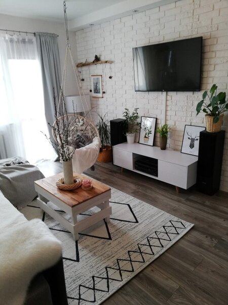 Makro Abra Kusový koberec Sisal COLOR 47272/396 bílý geometrický vzor Rozměr: 60x110 cm