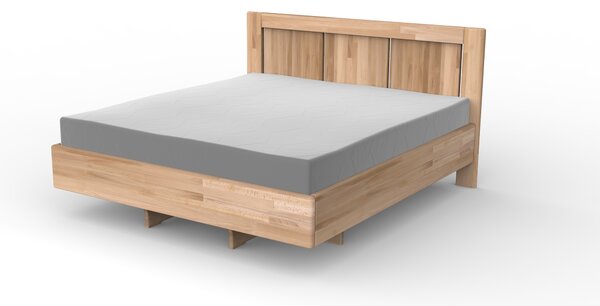 Masivní postel ANDROMEDA - Solwo Design Dřevo a odstín oleje: BUK Cink - Olej odstín BO105, Rozměr spací plochy: 140x200