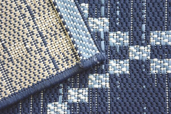 Makro Abra Kusový koberec Sisal COLOR 47268/309 modrý geometrický vzor Rozměr: 120x170 cm