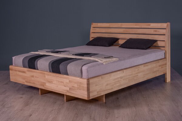 Masivní postel GEMINI - Solwo Design Materiál: Buk cink, Barevne provedení: Olejování přírodní 101/201, Specifikace: 180x200