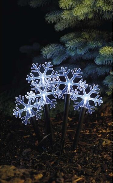 LED Vánoční venkovní dekorace 5xLED/3xAA IP44 vločky