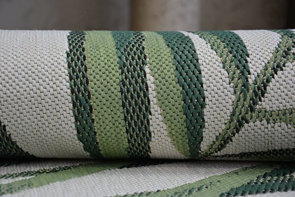 Makro Abra Kusový koberec Sisal COLOR 19434/062 zelené listí Rozměr: 80x150 cm