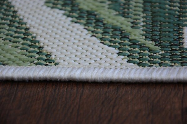 Makro Abra Kusový koberec Sisal COLOR 19434/062 zelené listí Rozměr: 80x150 cm