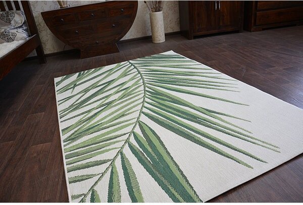 Makro Abra Kusový koberec Sisal COLOR 19434/062 zelené listí Rozměr: 80x150 cm