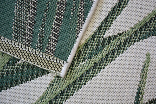 Makro Abra Kusový koberec Sisal COLOR 19434/062 zelené listí Rozměr: 80x150 cm