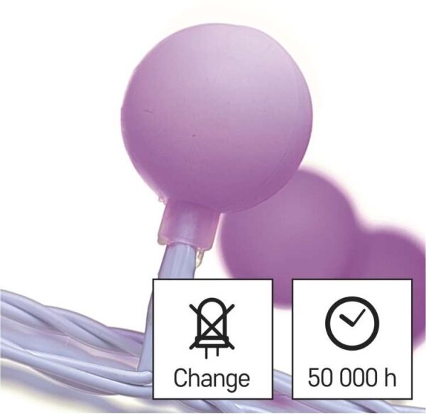 LED Vánoční venkovní řetěz 40xLED/9m IP44 růžová